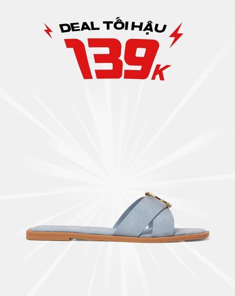  Giày Sandal Bệt Gắn Khoá Trang Trí 