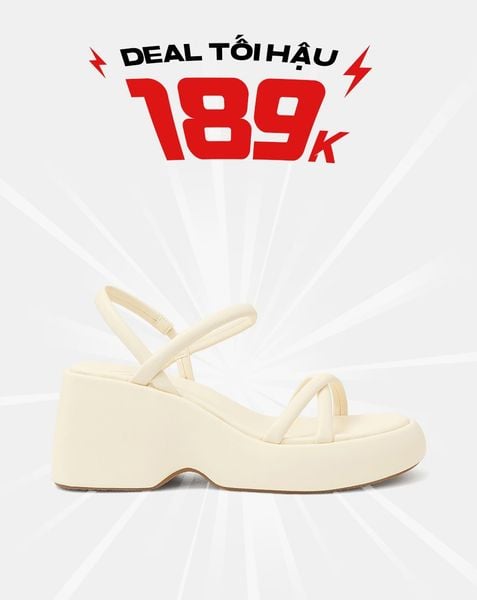  Giày Sandal Đế Xuồng Quai Dây 