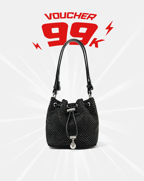  Túi Xách Nhỏ Bucket Đính Hạt Glamorous 