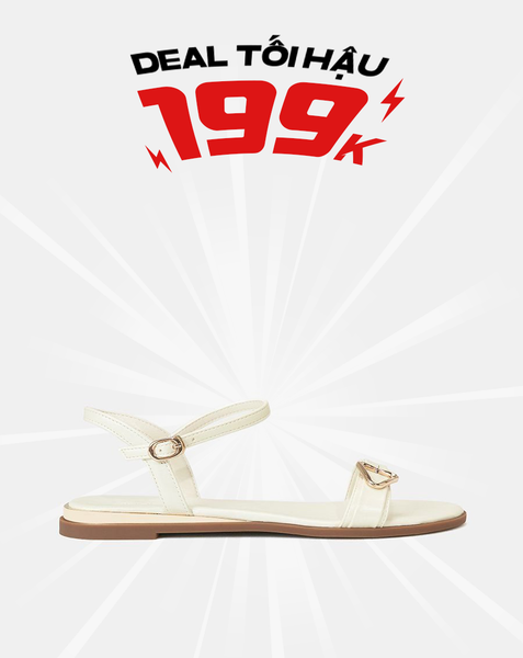  Giày Sandal Bệt Trang Trí Khoá 