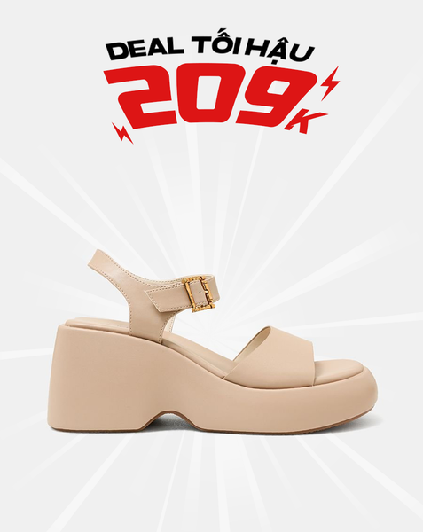  Giày Sandal Đế Xuồng Quai Ngang Quai Cổ Chân 