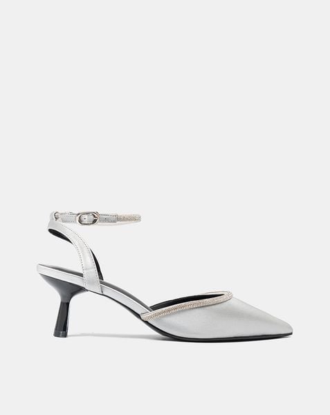  Giày Cao Gót Phối Dây Đá Nhỏ 