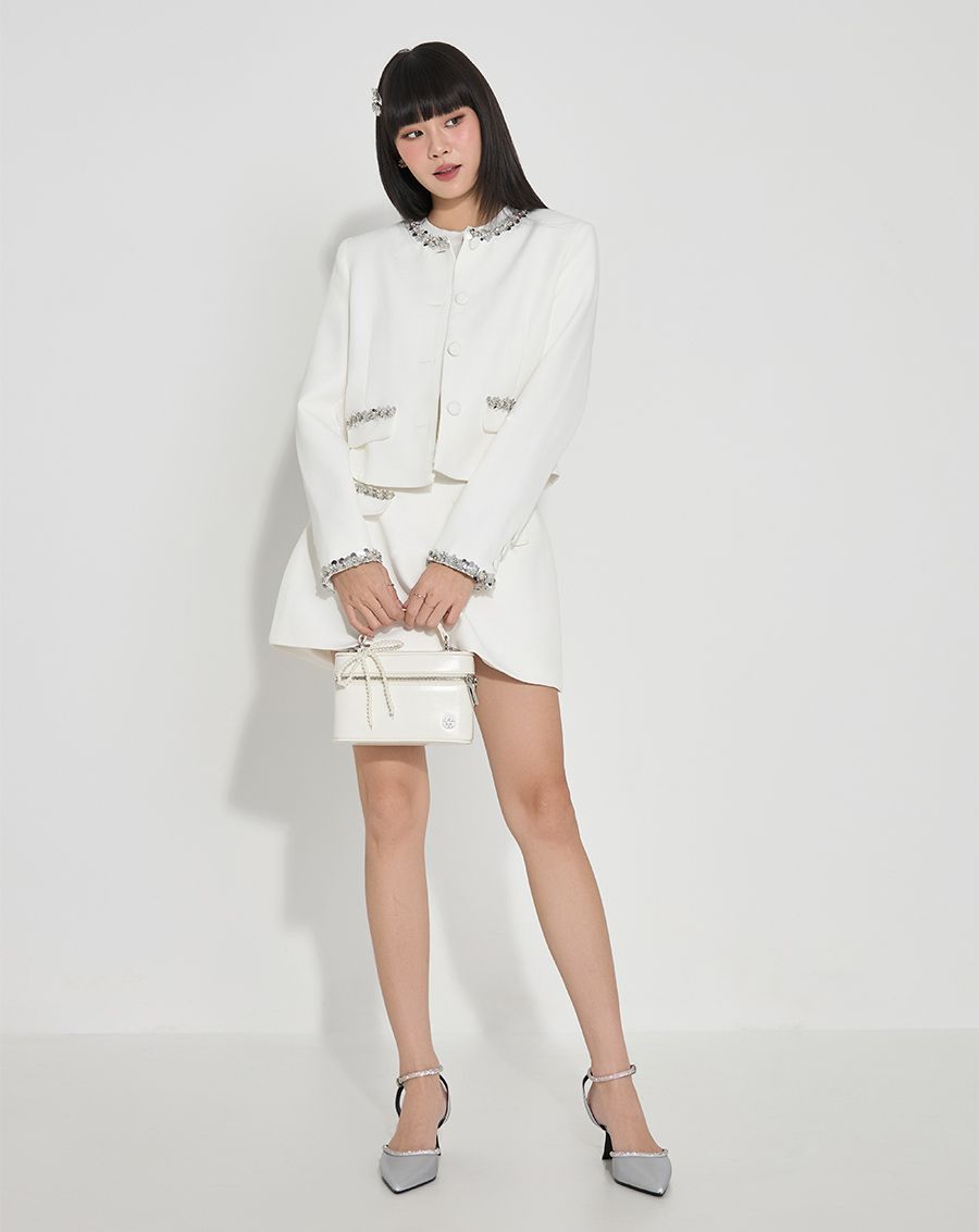  Giày Cao Gót Phối Dây Đá Nhỏ 