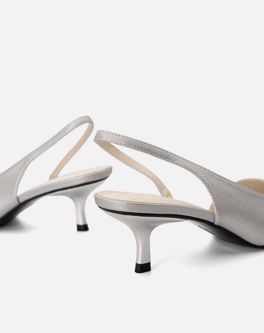  Giày Cao Gót Slingback Kitten Heel Mũi Nhọn 
