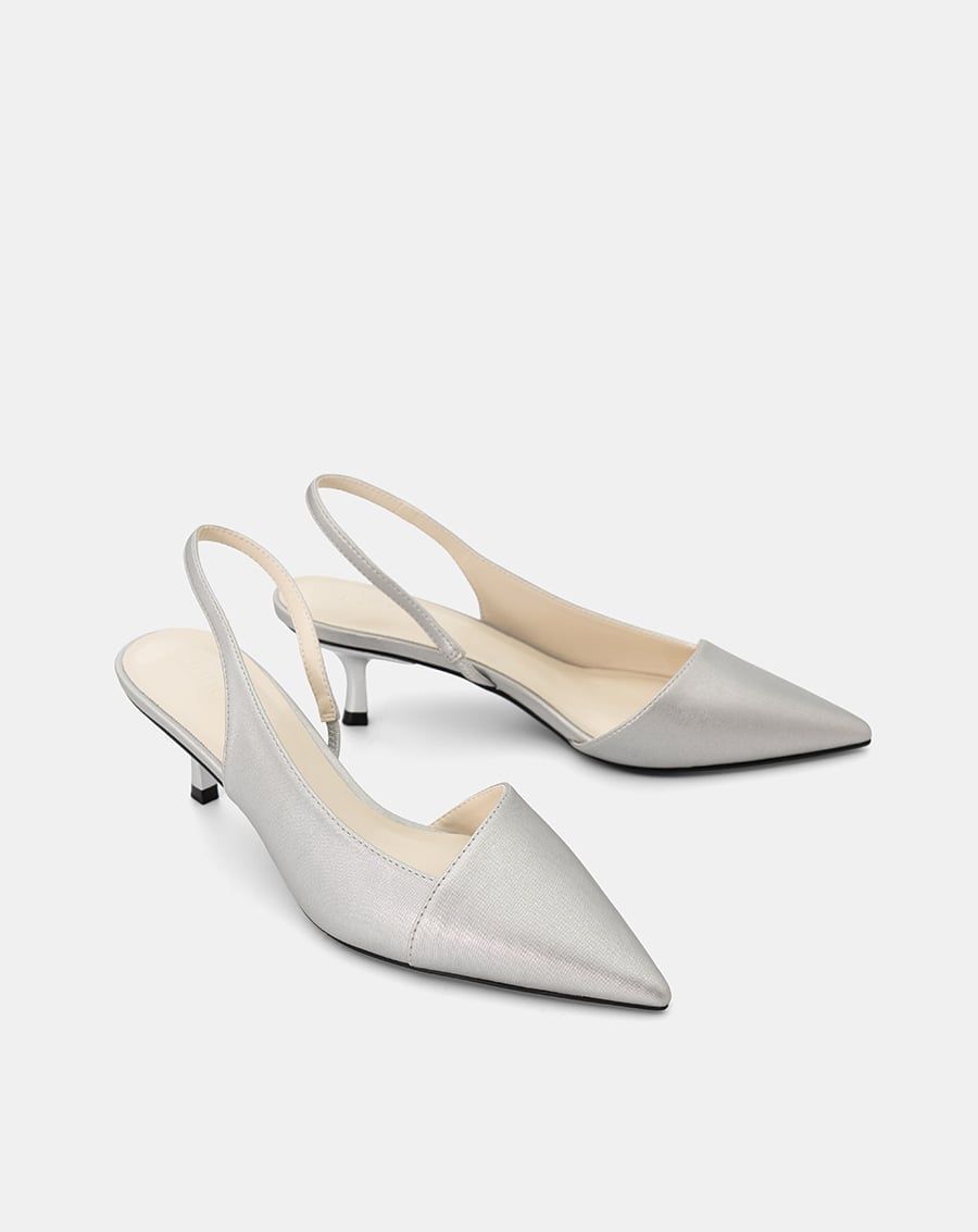  Giày Cao Gót Slingback Kitten Heel Mũi Nhọn 