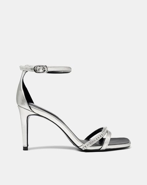  Giày Sandal Sandal Cao Gót Quai Đính Đá 