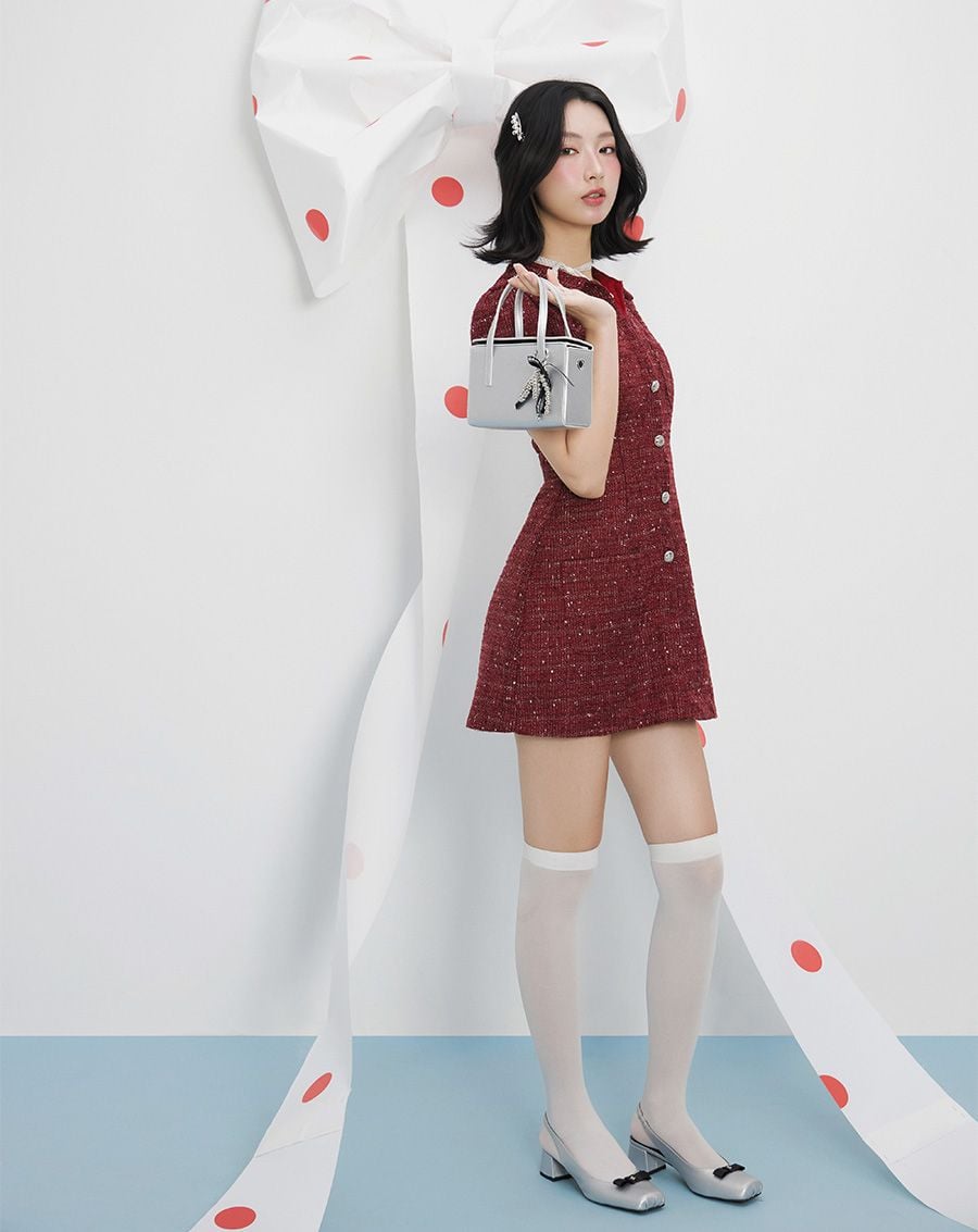  Túi Xách Nhỏ Dạng Hộp Trang Trí Charm Nơ 