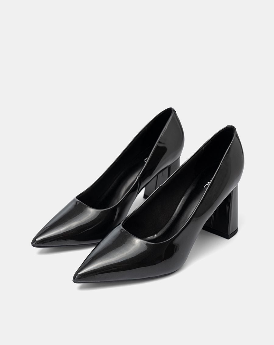  Giày Cao Gót Pump Gót Trụ Mũi Nhọn 