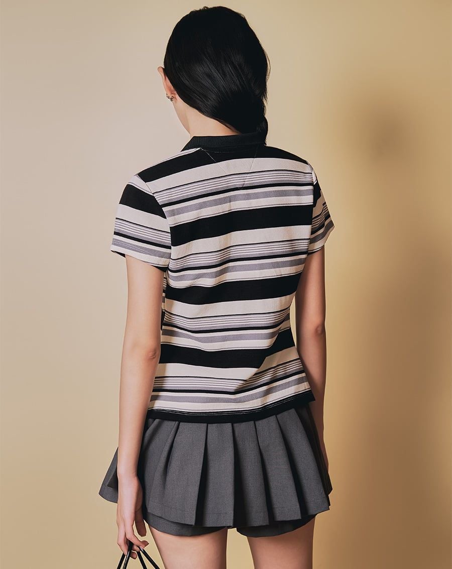  Áo thun polo sọc ngang 