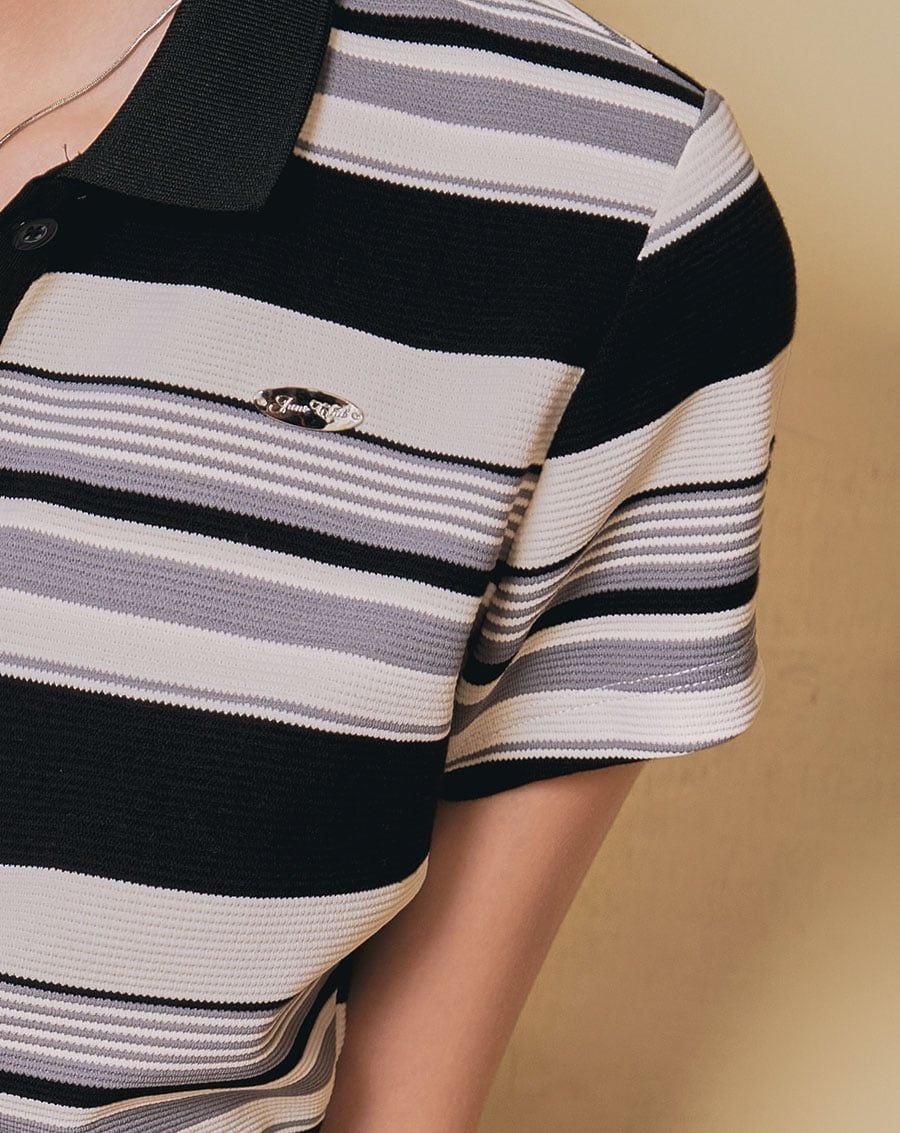  Áo thun polo sọc ngang 