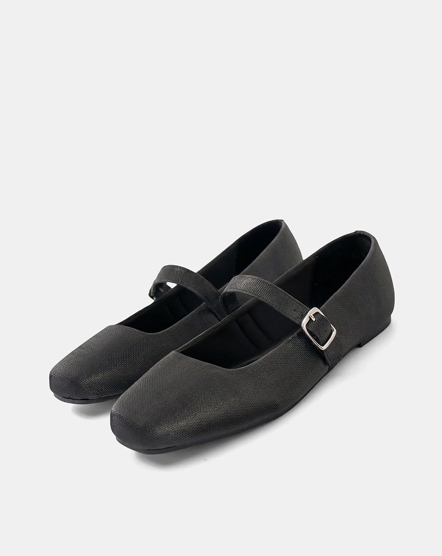  Giày Búp Bê Phối Chất Liệu Vân 