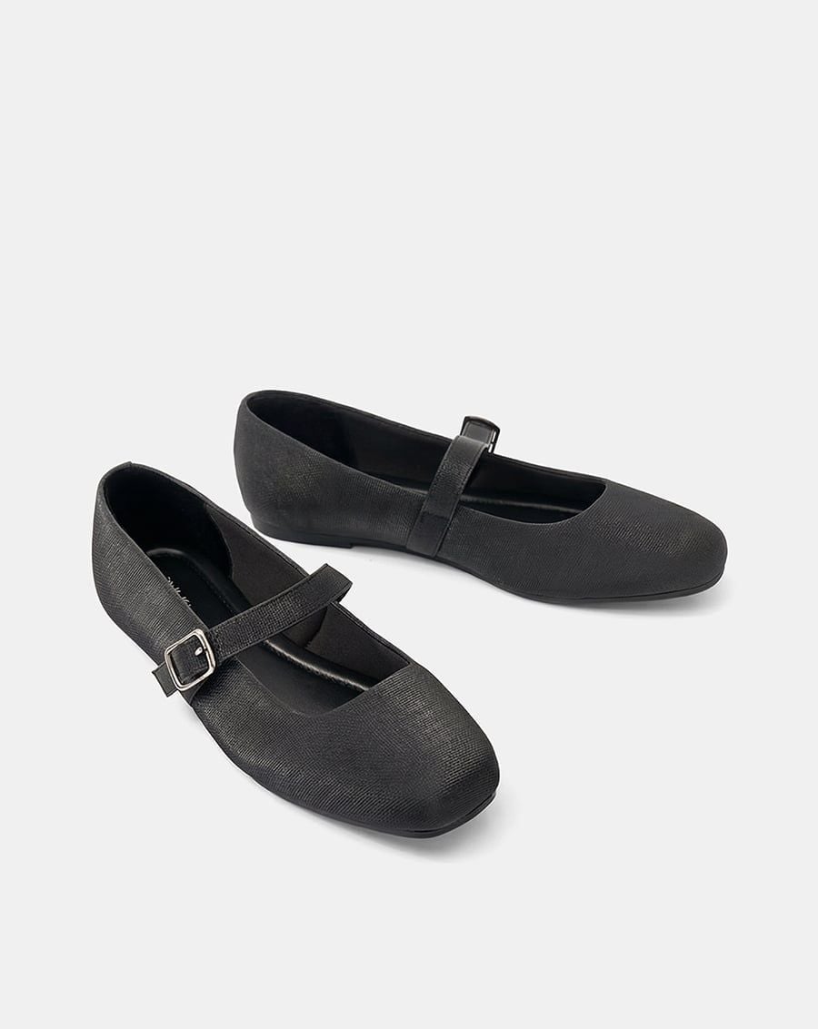  Giày Búp Bê Phối Chất Liệu Vân 