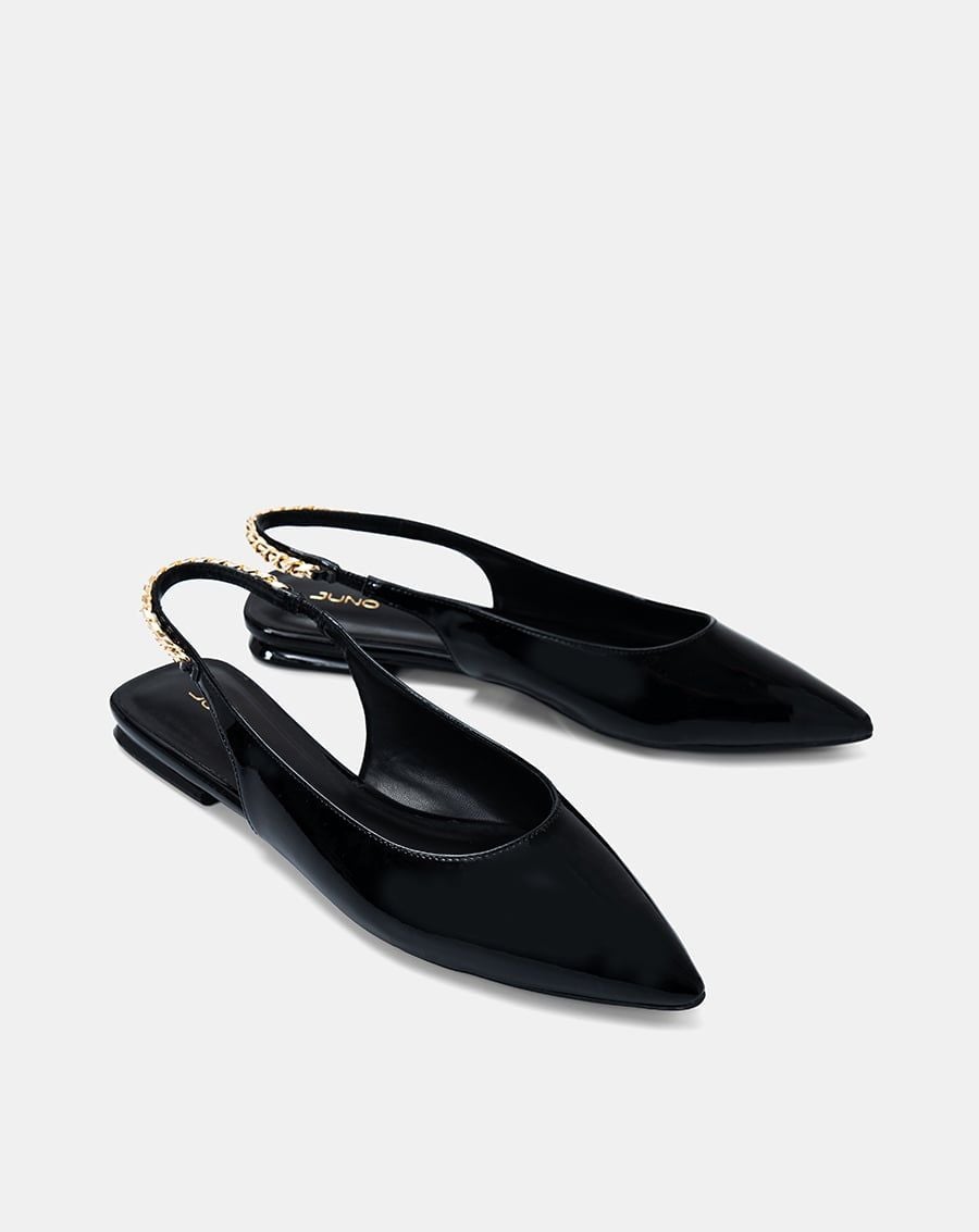  Giày Búp Bê Slingback Phối Dây Xích 