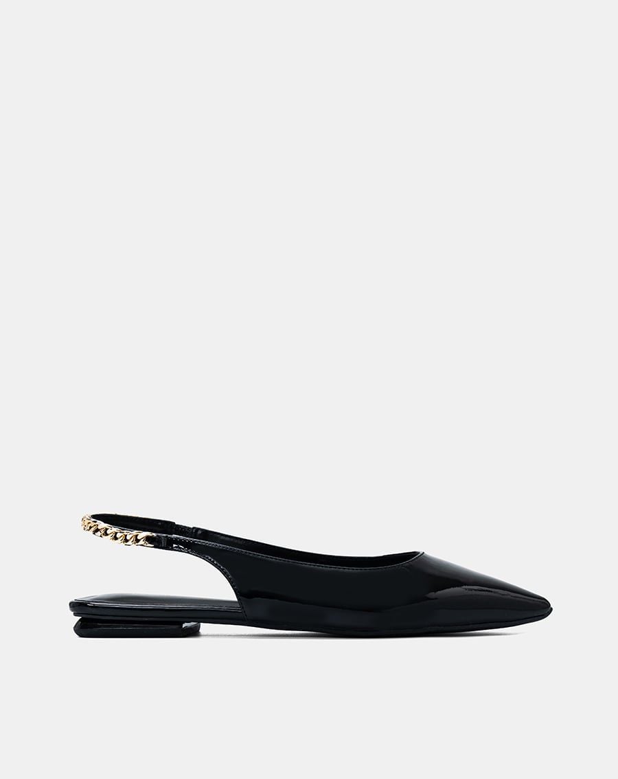  Giày Búp Bê Slingback Phối Dây Xích 