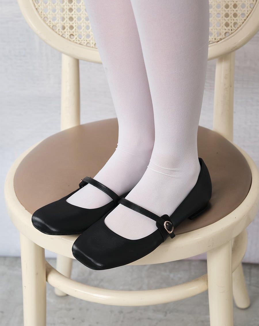  Giày Búp Bê Mũi Vuông Quai Mary Jane 