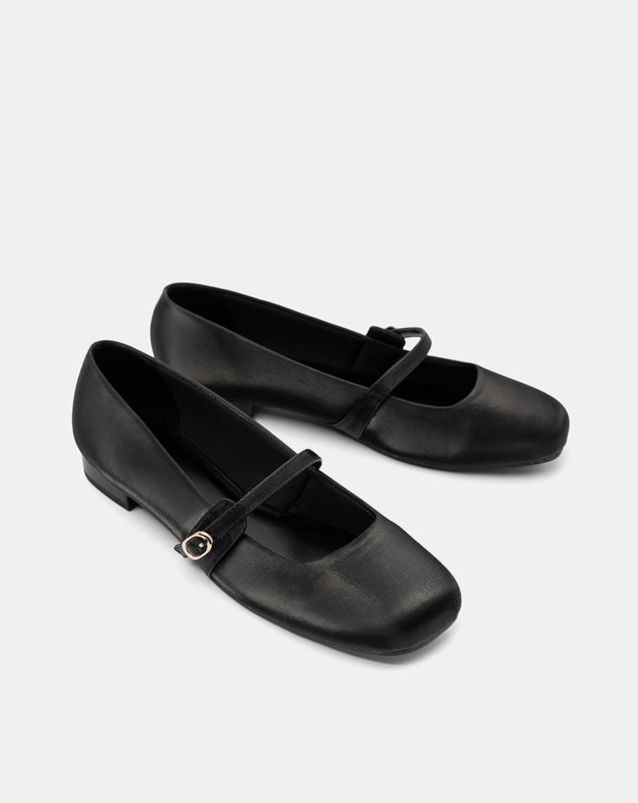  Giày Búp Bê Mũi Vuông Quai Mary Jane 