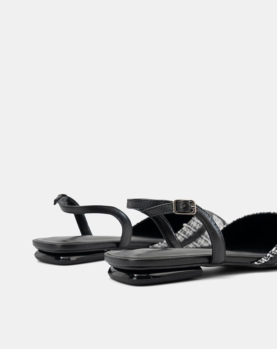  Giày Búp Bê Phối Vải Đan 