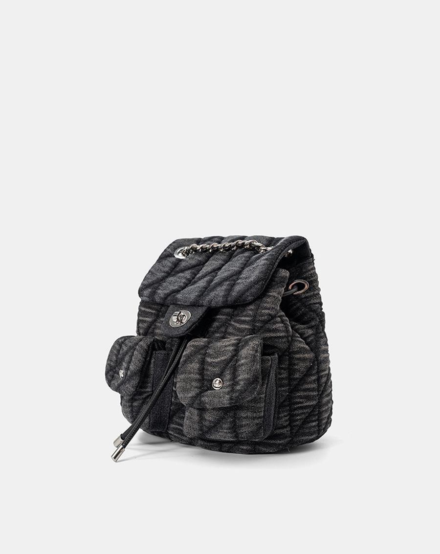  Balo Denim Nắp Gập Chần Bông 