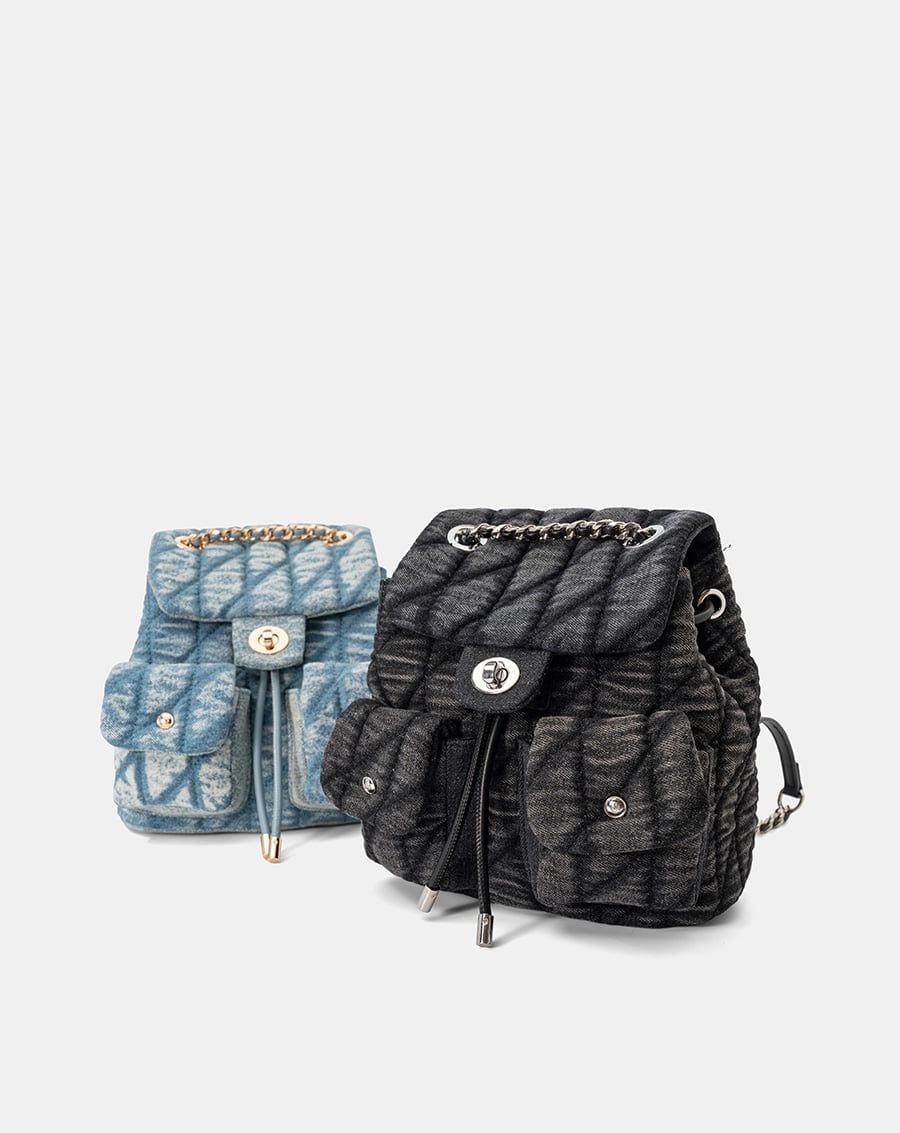  Balo Denim Nắp Gập Chần Bông 