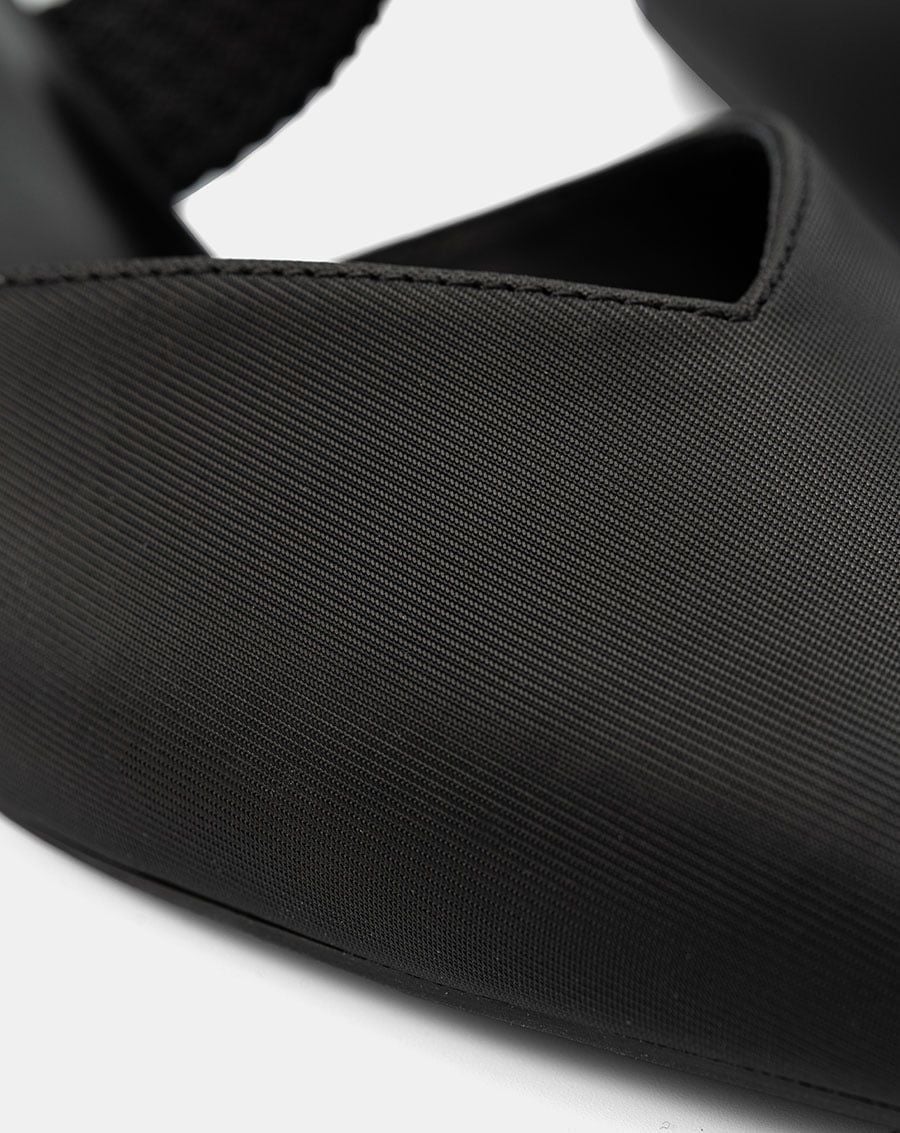  Giày Cao Gót Mules Phối Quai Thun Bện 