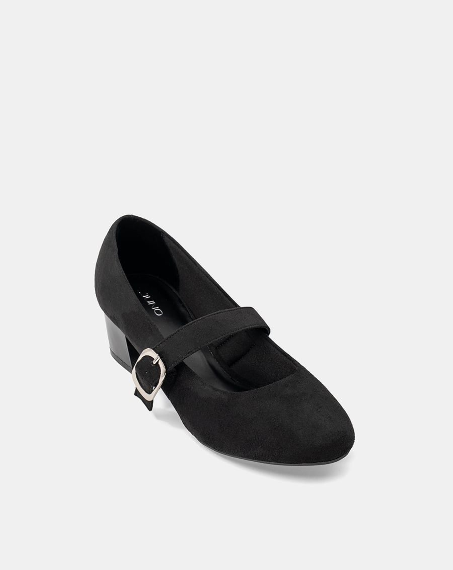  Giày Cao Gót Quai Mary Jane Phối Buckle 
