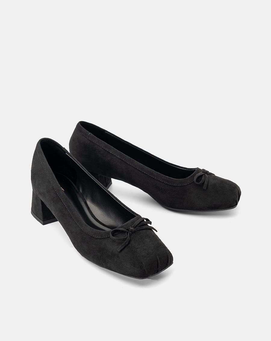  Giày Cao Gót Mũi Vuông Phối Nơ 