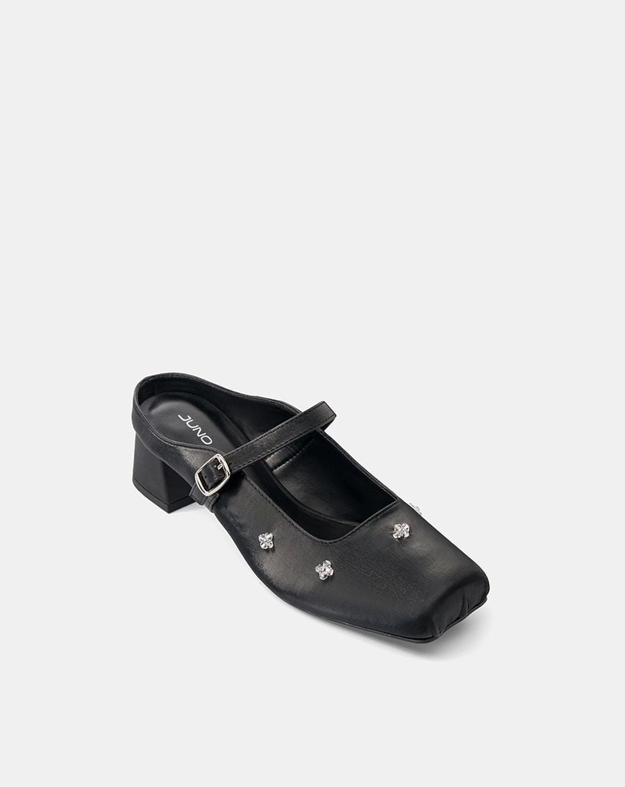  Giày Cao Gót Mũi Vuông Quai Mary Jane 