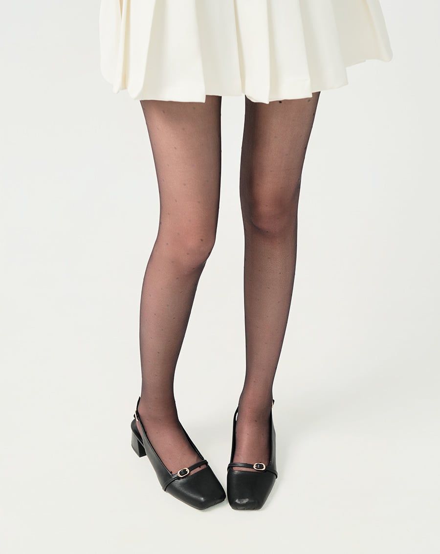  Giày Cao Gót Slingback Mũi Vuông 