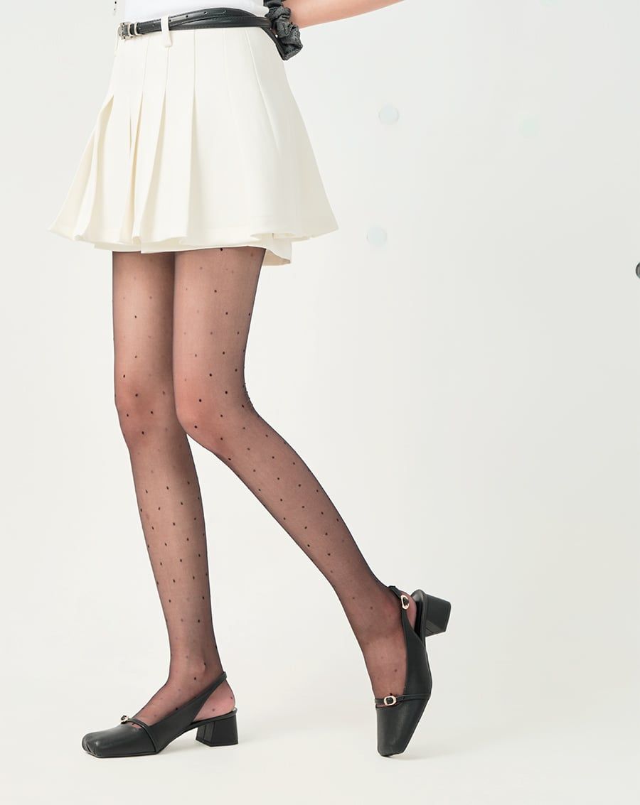  Giày Cao Gót Slingback Mũi Vuông 