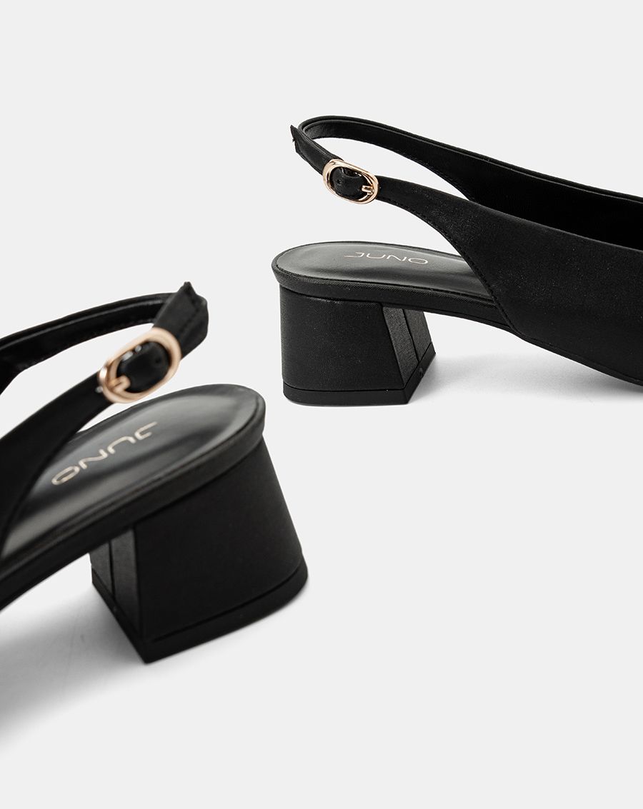 Giày Cao Gót Slingback Mũi Vuông 