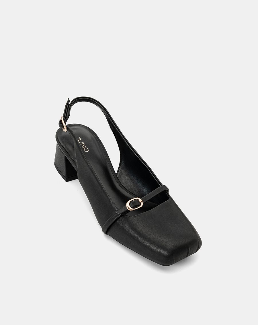  Giày Cao Gót Slingback Mũi Vuông 
