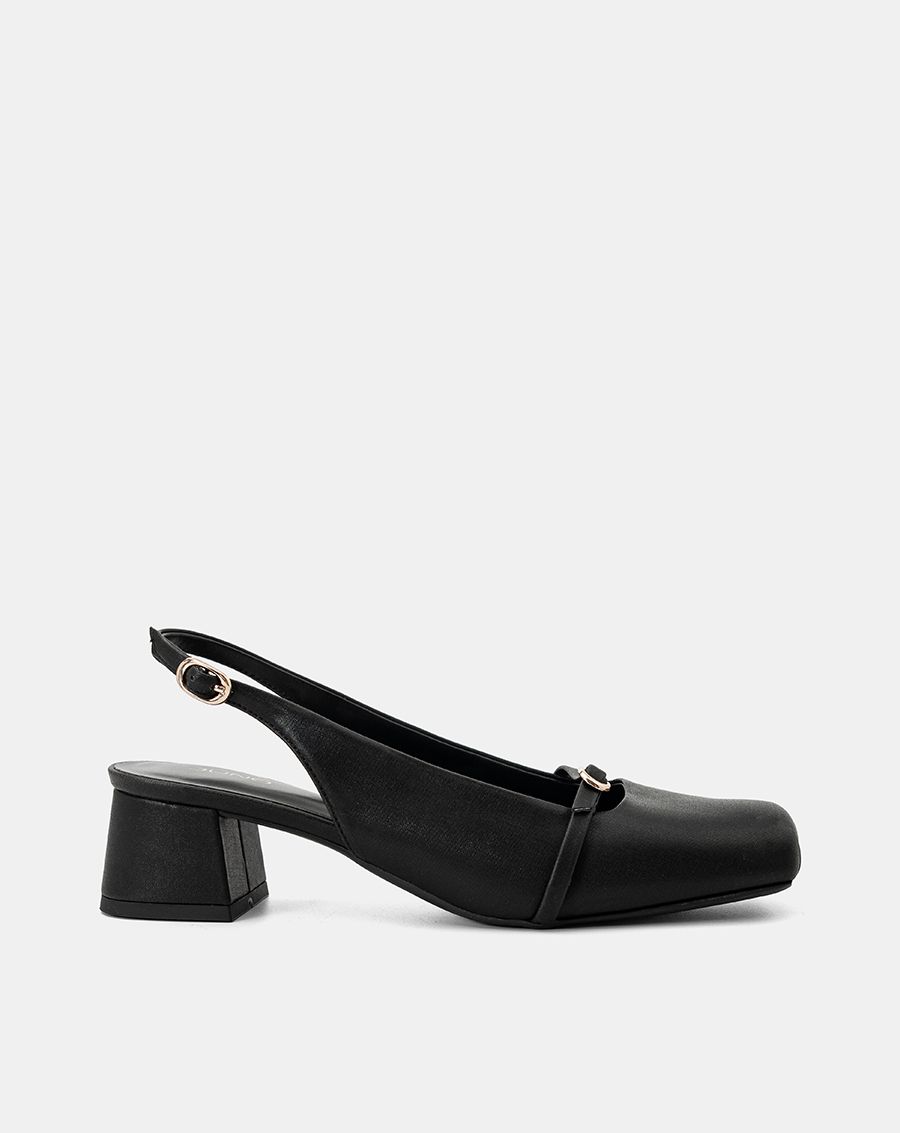  Giày Cao Gót Slingback Mũi Vuông 