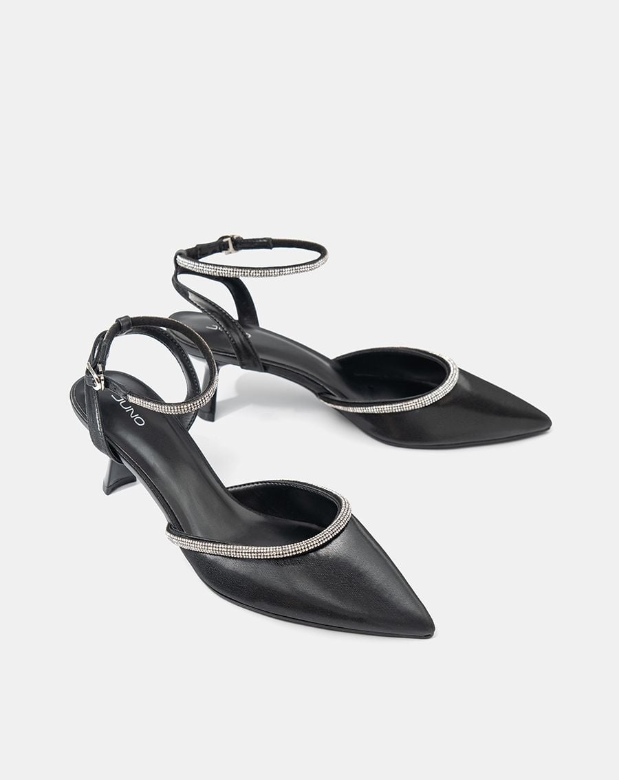  Giày Cao Gót Phối Dây Đá Nhỏ 