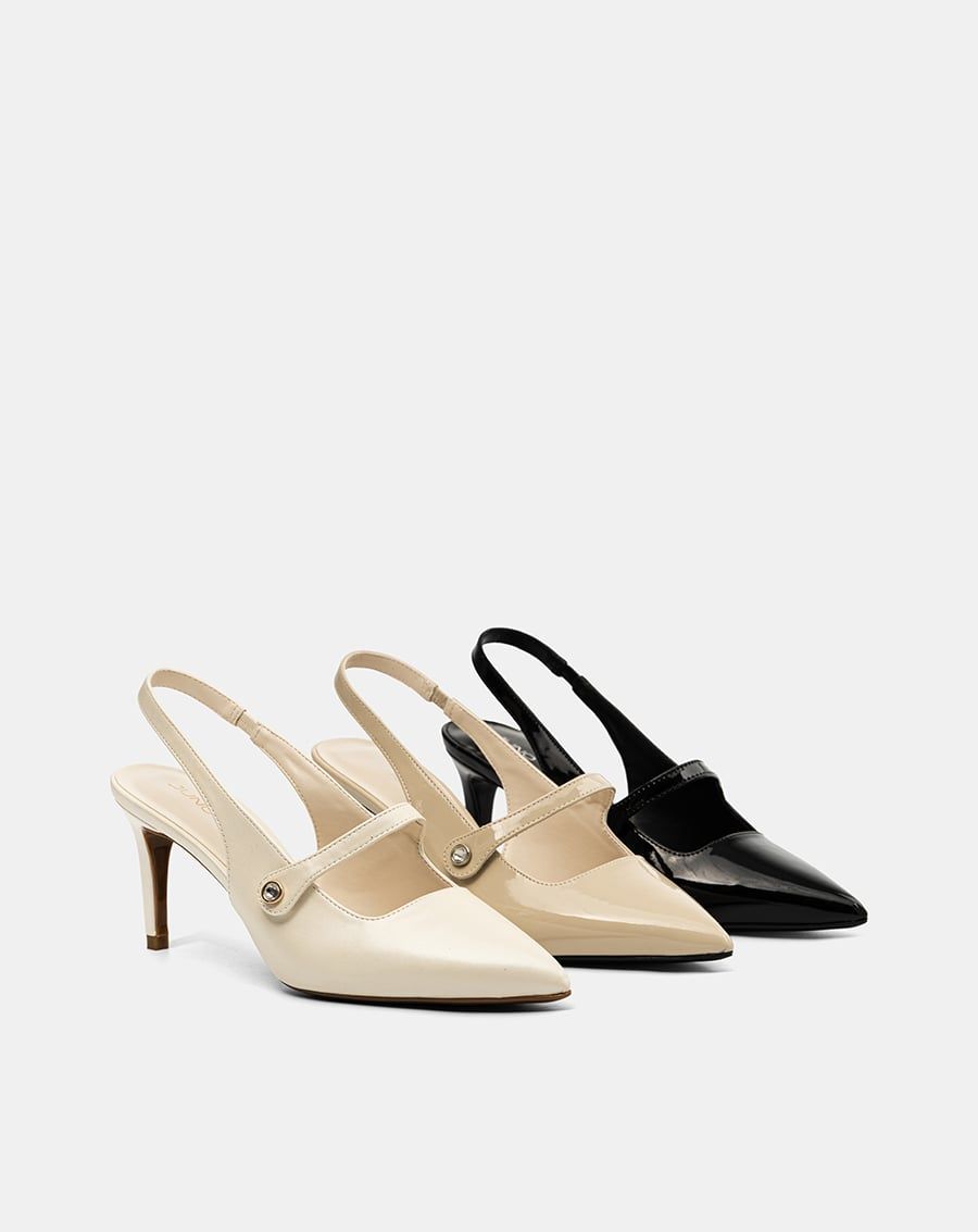  Giày Cao Gót Quai Mary Jane Khoá Đá 