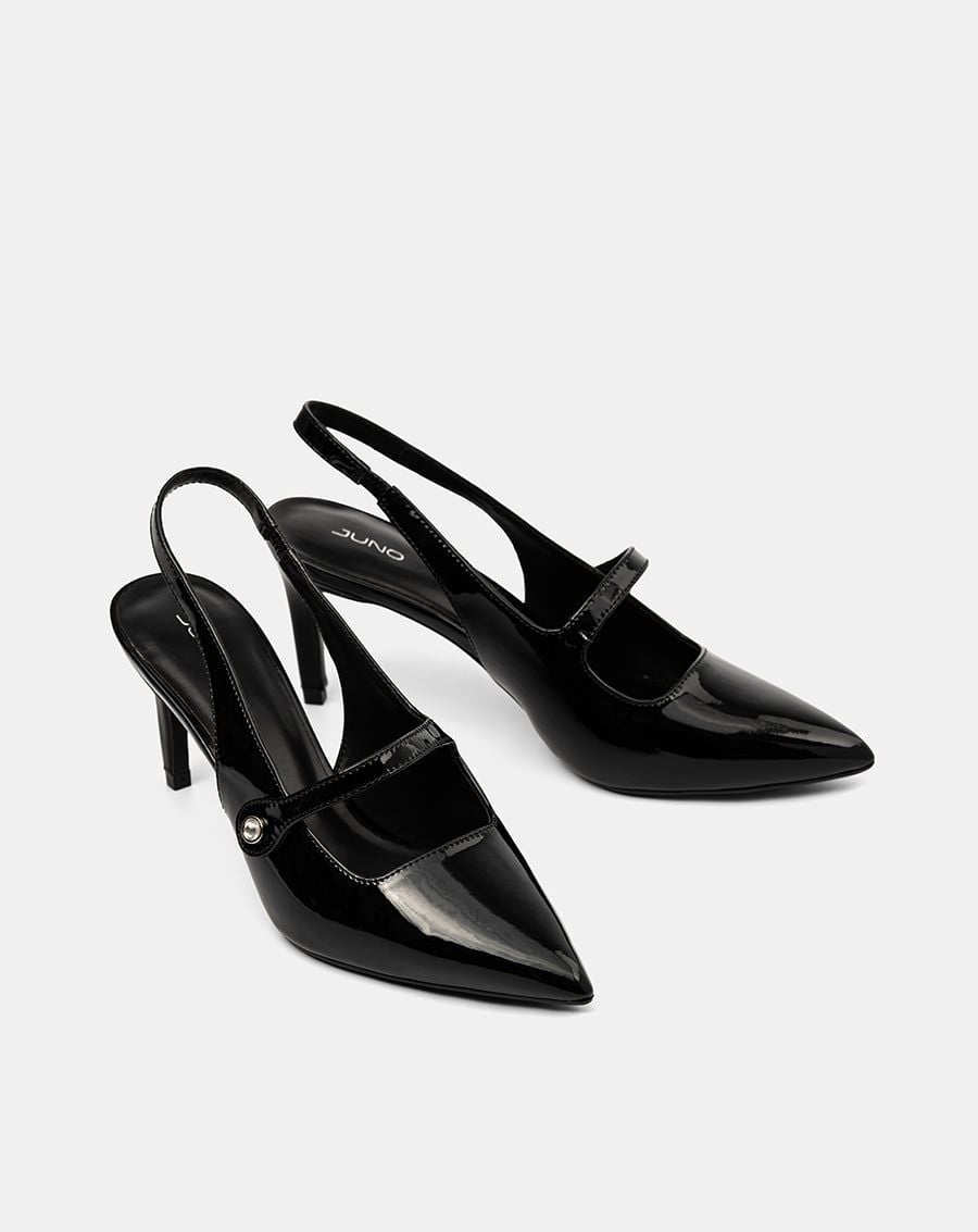  Giày Cao Gót Quai Mary Jane Khoá Đá 