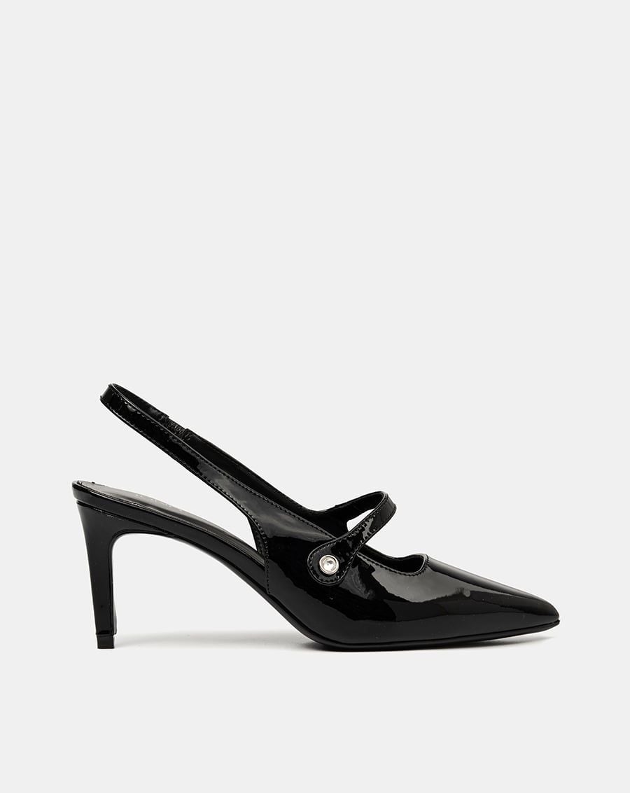  Giày Cao Gót Quai Mary Jane Khoá Đá 