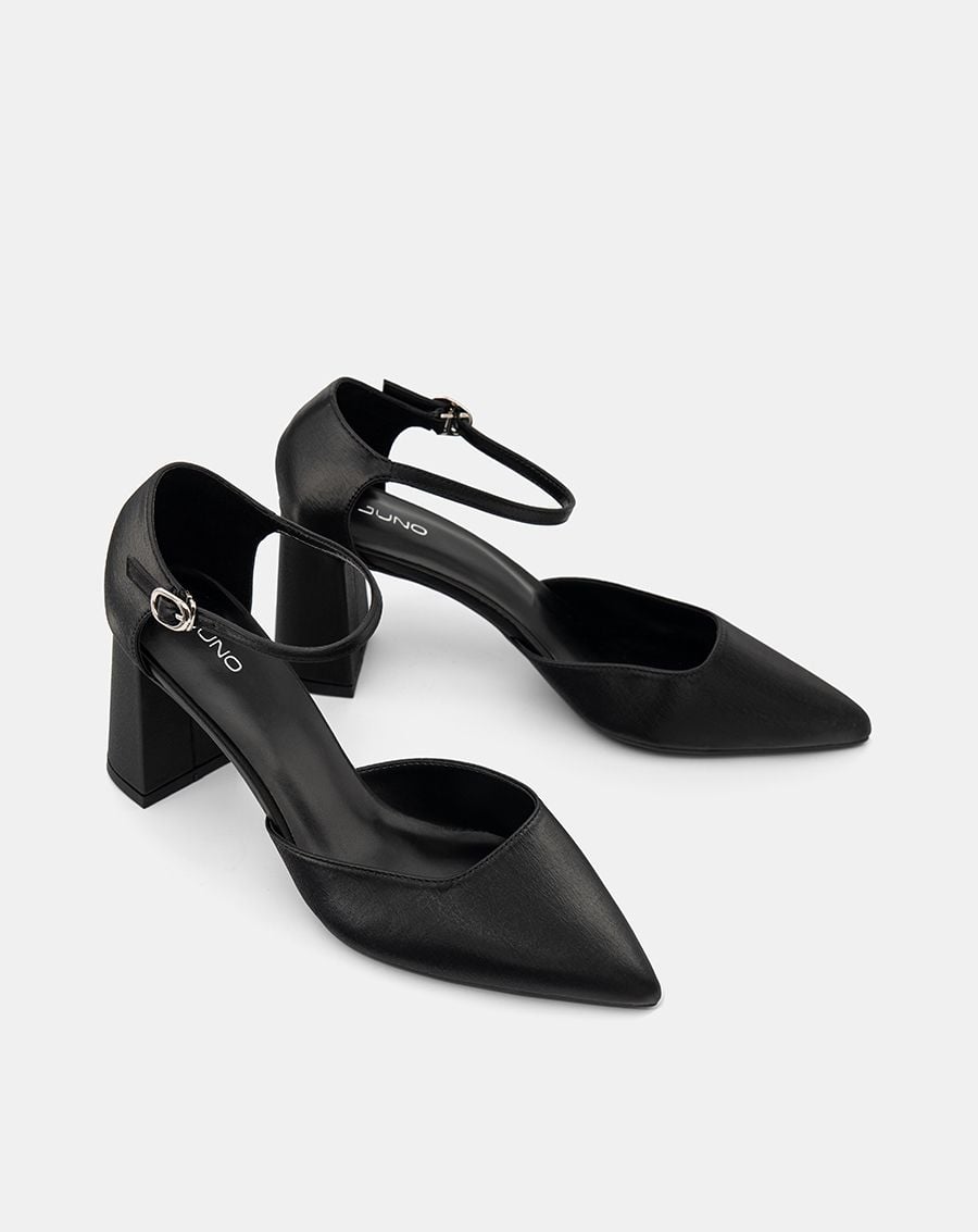  Giày Cao Gót Pump Quai Cổ Chân Bít Gót 