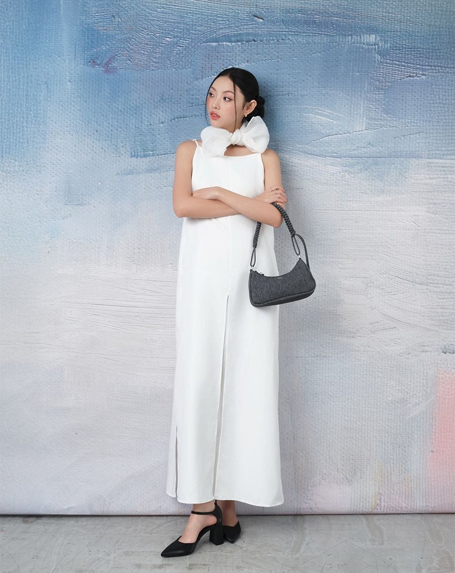  Giày Cao Gót Pump Quai Cổ Chân Bít Gót 