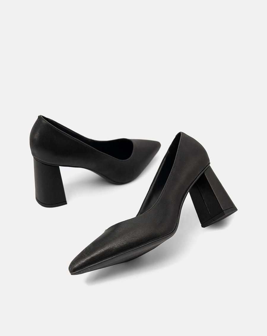  Giày Cao Gót Pump Gót Cao Cổ Chữ V 