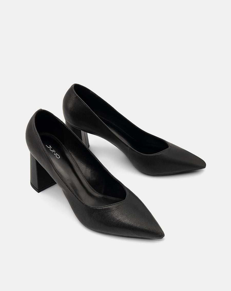  Giày Cao Gót Pump Gót Cao Cổ Chữ V 