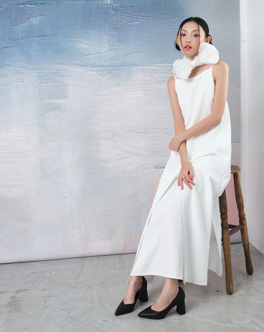  Giày Cao Gót Pump Gót Cao Cổ Chữ V 