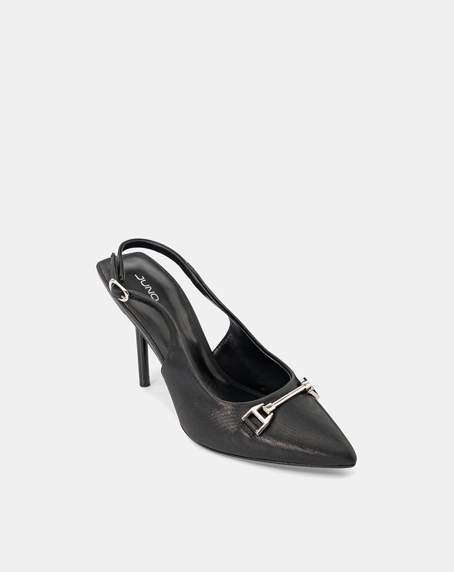  Giày Cao Gót Pump Slingback Phối Khoá 
