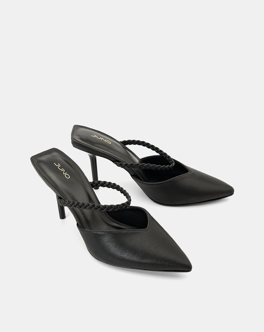  Giày Cao Gót Mules Quai Thắt Bính 