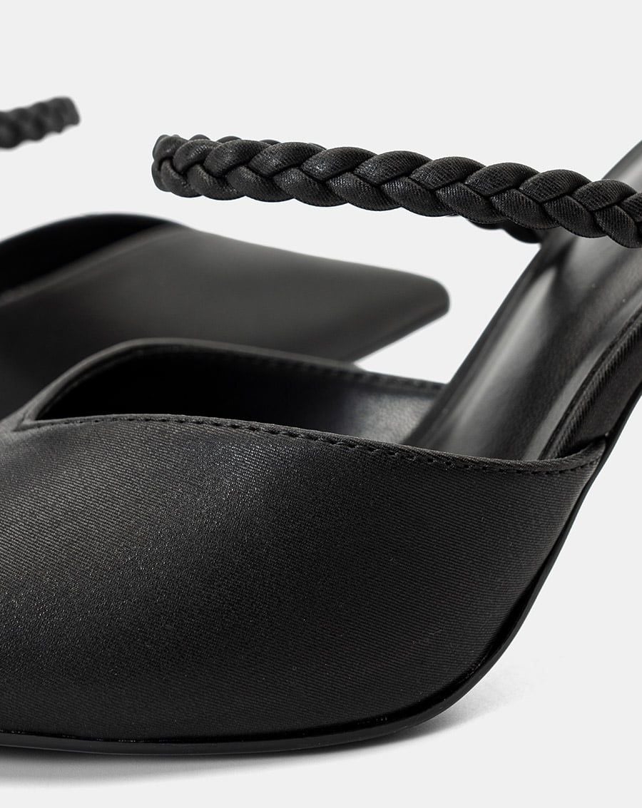  Giày Cao Gót Mules Quai Thắt Bính 