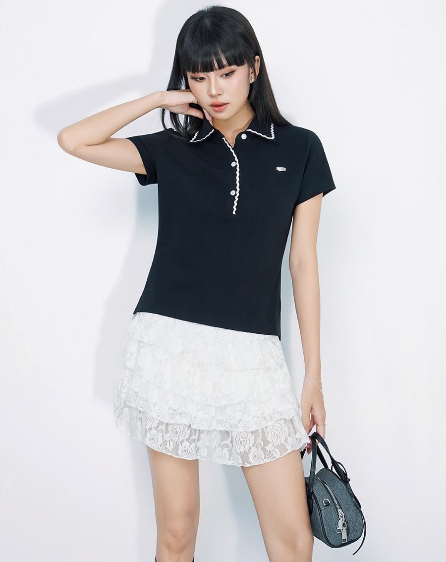  Áo thun polo phối viền 