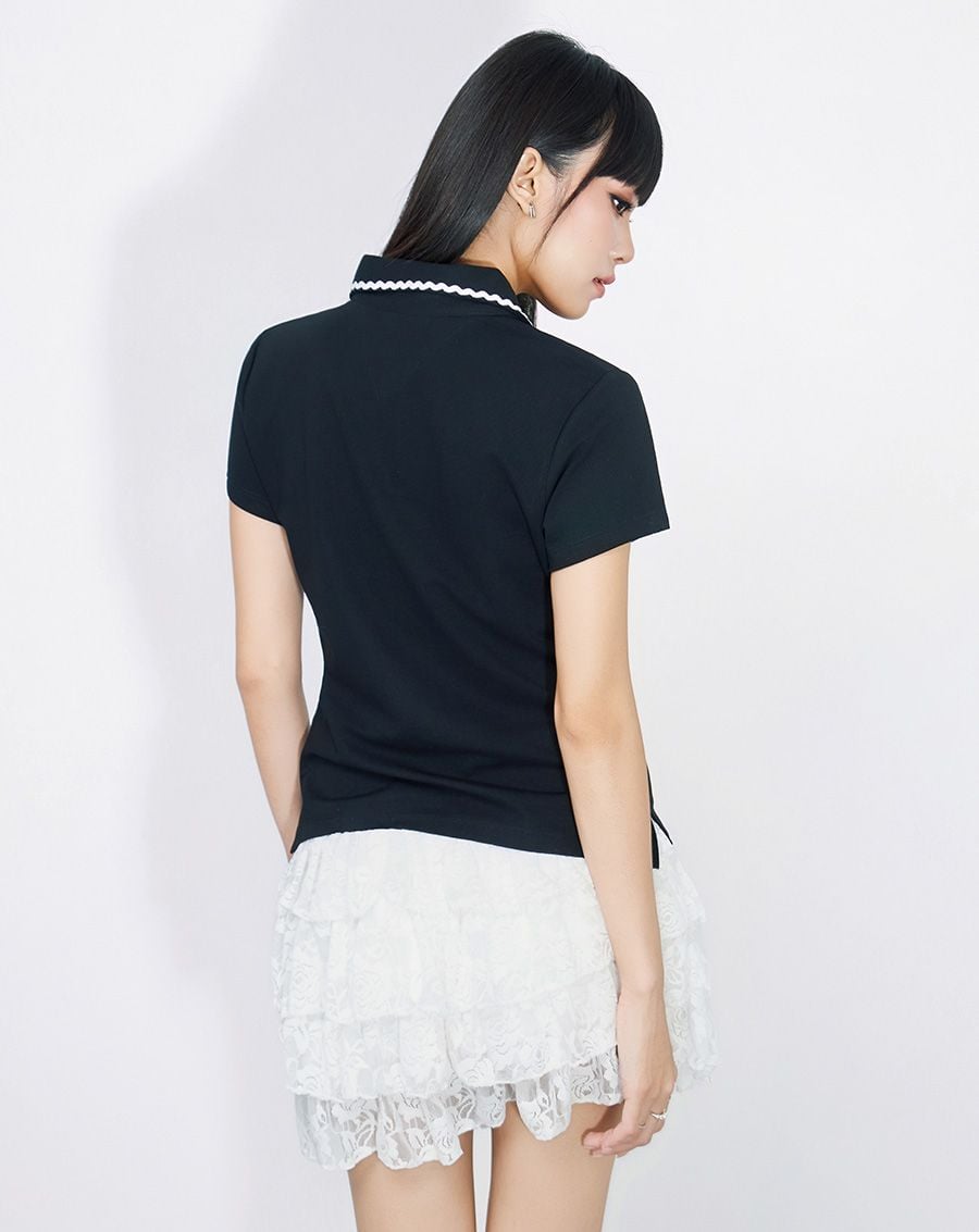  Áo thun polo phối viền 