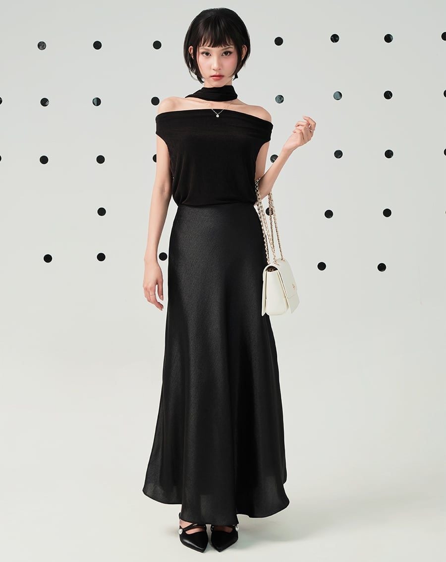  Chân váy A midi lưng liền 