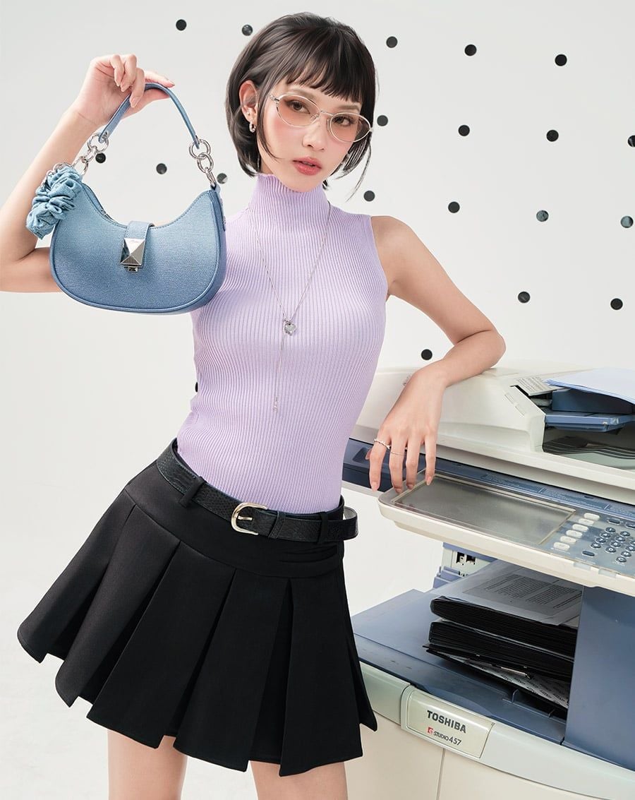  Quần giả váy xếp ly hộp có túi mổ 