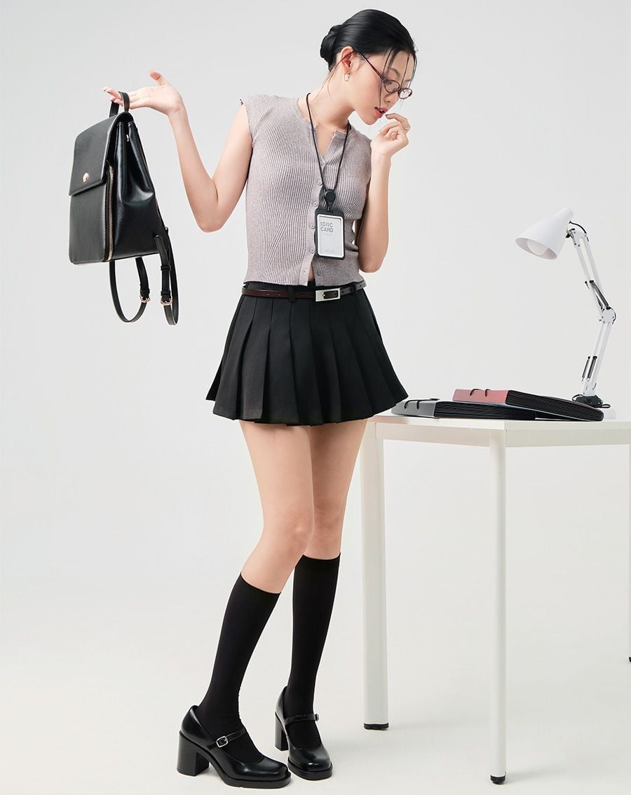  Quần giả váy xếp ly 