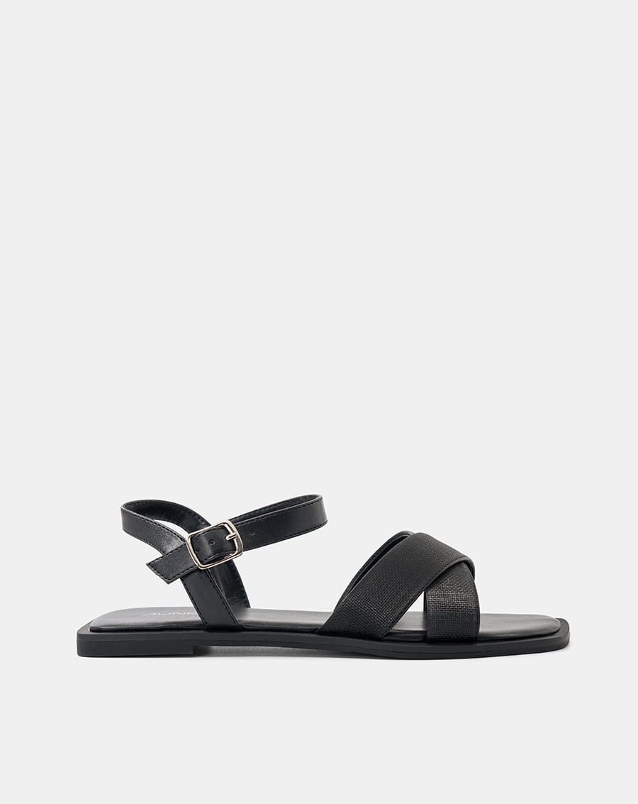  Giày Sandal Đế Bệt Phối Quai Vân Đan 